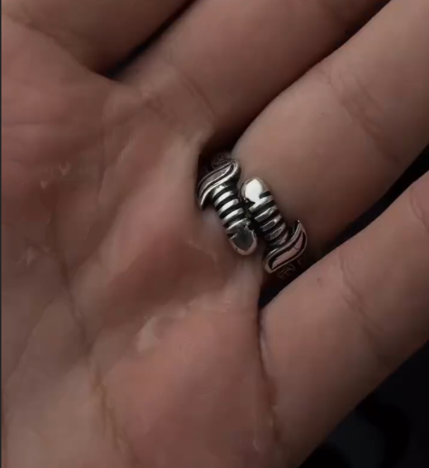 Yemeni Aqeeq Black Sterling Silver sword Ring