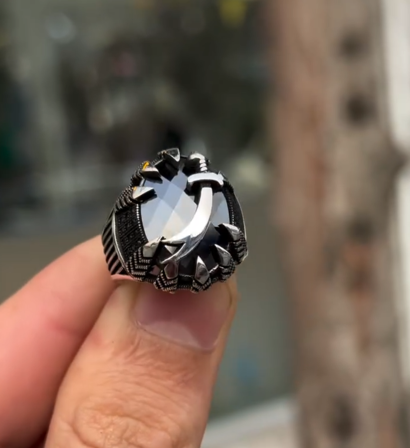 Prestige Hz. Ali Zulfikar Sterling Silver Men's Ring