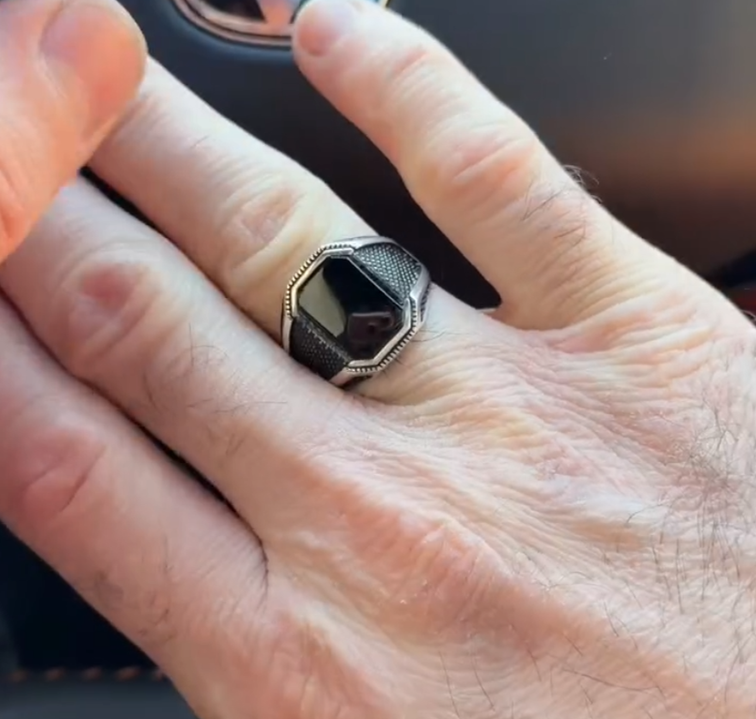 Black Onyx Rectangle Micro Cut Silver Ring – VIP Ring